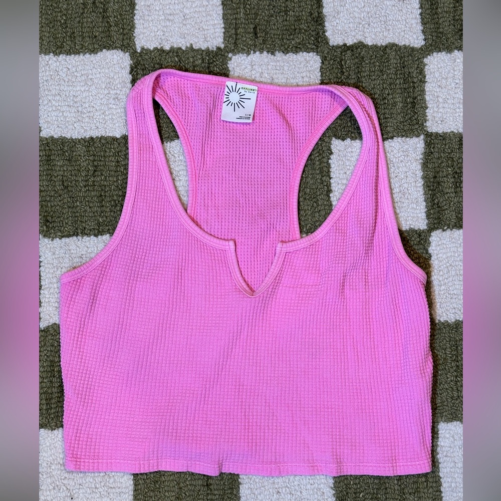 Aerie Offline Waffle Crop Racerback Tank top